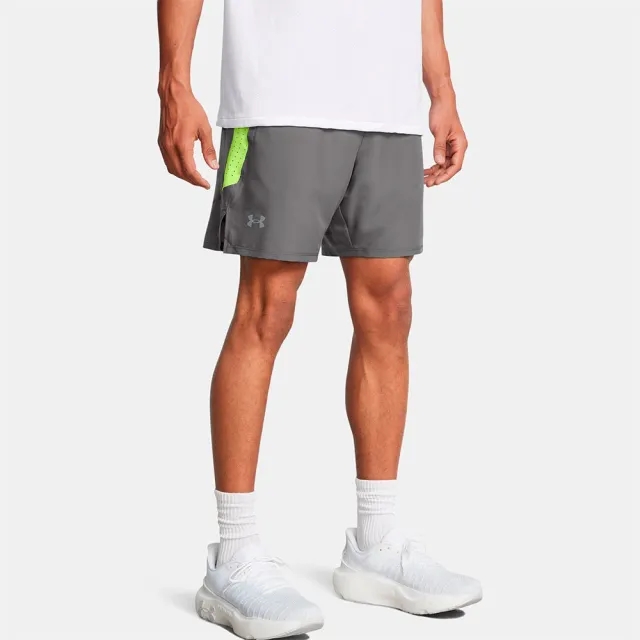 Men's  Under Armour  Launch Elite 2-in-1 7'' Shorts Castlerock / Morph Green / Reflective M