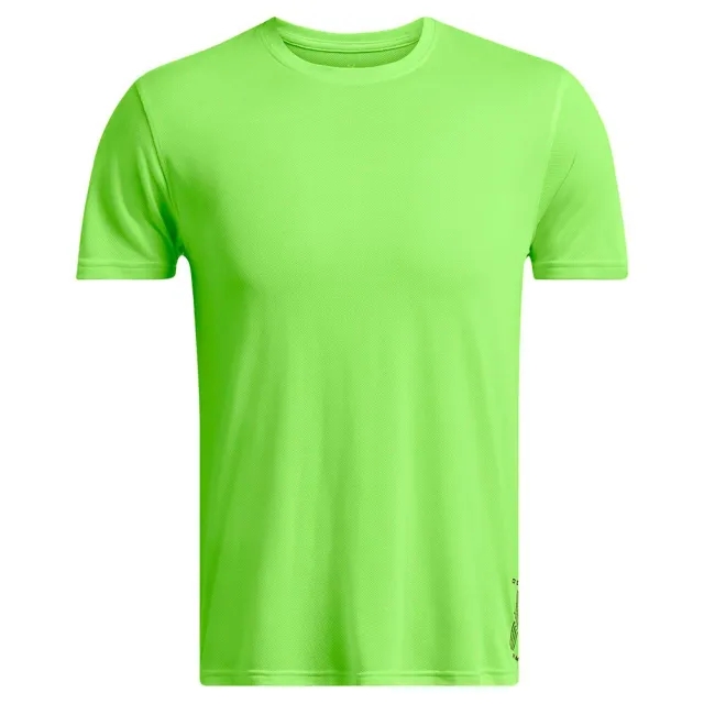 Men's  Under Armour  Run Anywhere T-Shirt Morph Green / Vivid Magenta / Black XXL