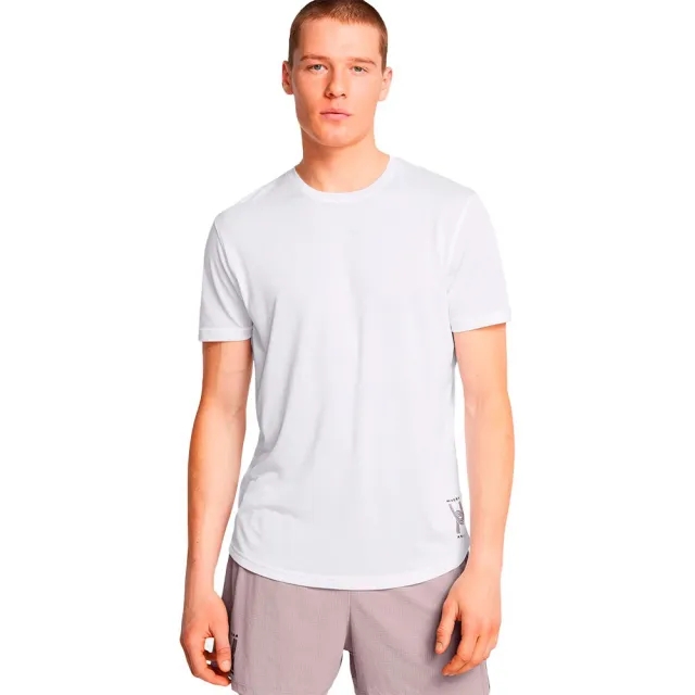 Men's  Under Armour  Run Anywhere T-Shirt White / Tetra Gray / Black XXL