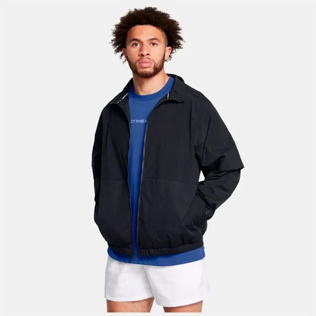 Men's  Under Armour  Crinkle Woven Jacket Black / Black XXL