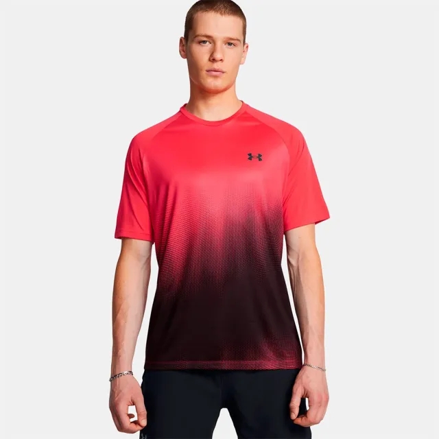 Men's  Under Armour  Tech™ Fade Short Sleeve Racer Red / Black S