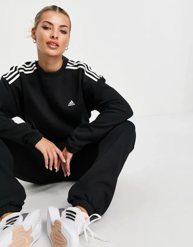 adidas Womens Hyperglam Crop Crew Sweatshirt