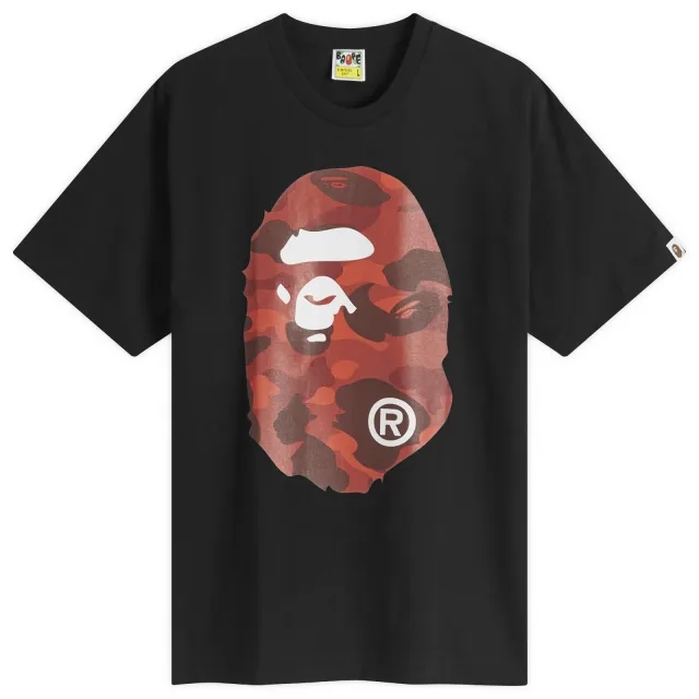 A Bathing Ape Men's Camo Big Ape Head T-Shirt Black/Red