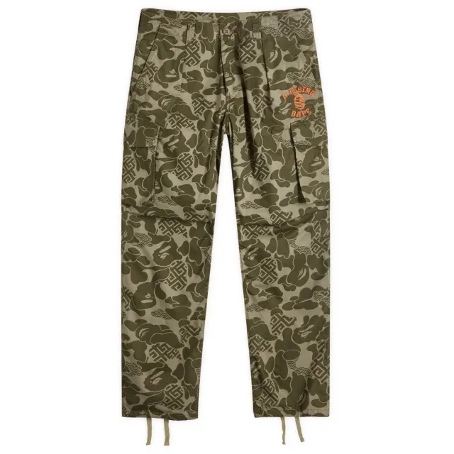 A Bathing Ape Men's Asia Camo Army Pants Olive Drab