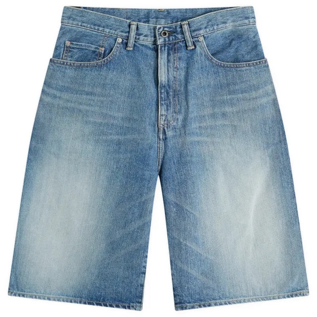 A Bathing Ape Men's College Denim Shorts Light Indigo