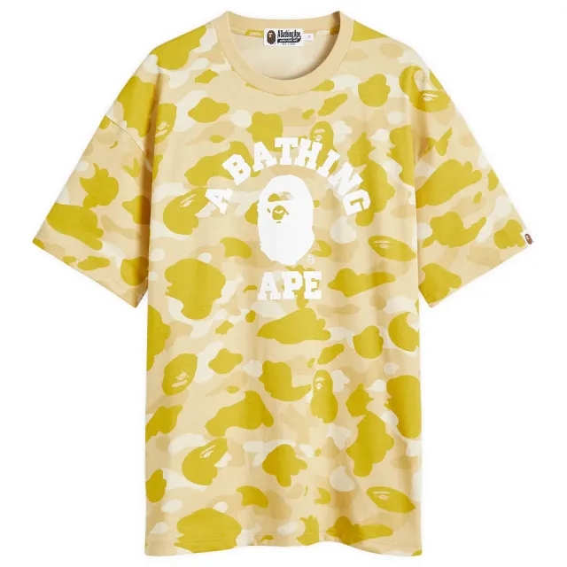 A Bathing Ape Women's Color Camo College T-Shirt Relax Yellow