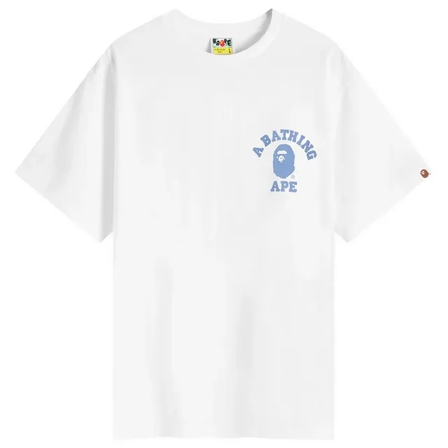 A Bathing Ape Men's Colour Camo College ATS T-Shirt White