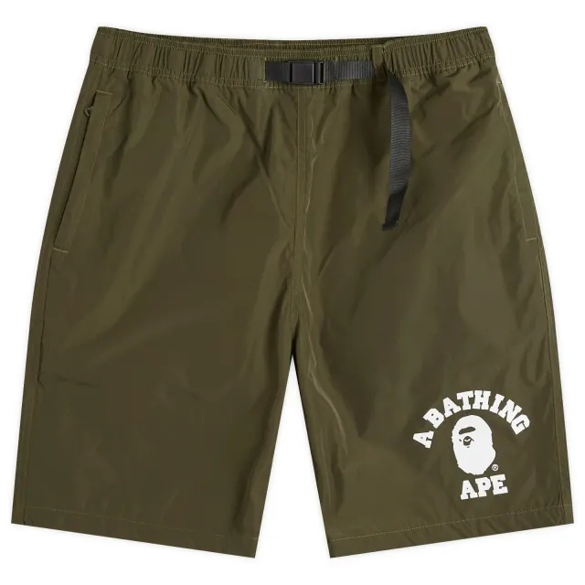 A Bathing Ape Men's College Beach Shorts Olive