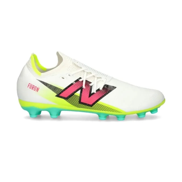 New Balance Unisex FURON PRO AG V7+ in White/Yellow/Black/Pink Synthetic