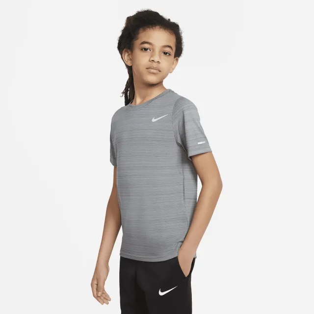 Nike Dri-FIT Miler Older Kids' (Boys') Training Top - Grey - Polyester