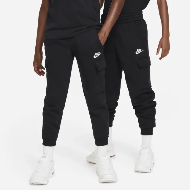 Nike Older Kids Club Fleece Cargo Pants in Black