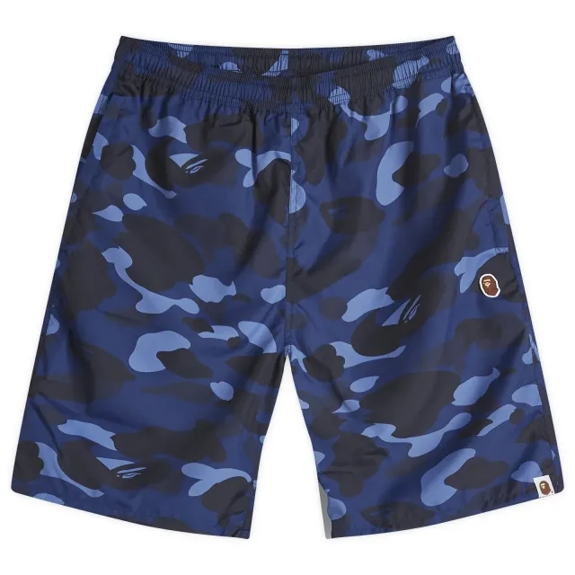 A Bathing Ape Men's Colour Camo One Point Beach Short Navy