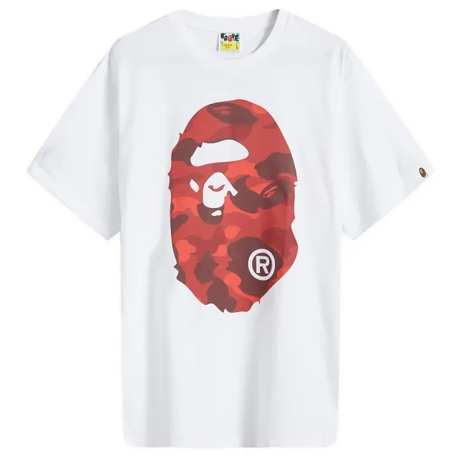 A Bathing Ape Men's Camo Big Ape Head T-Shirt White/Red