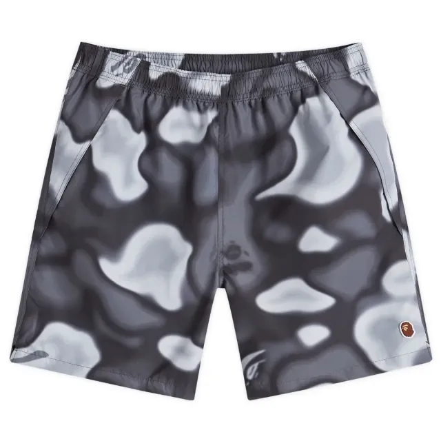 A Bathing Ape Men's Liquid Camo One Point Beach Short Black