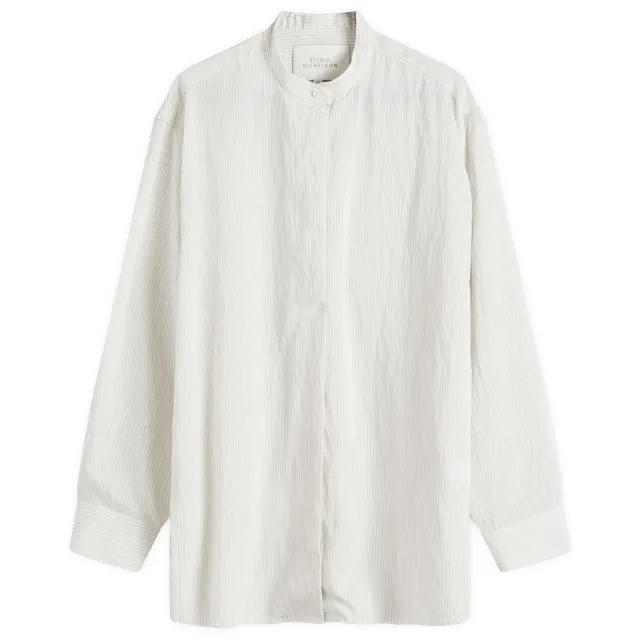Studio Nicholson Women's Bib Front Shirt Black And White