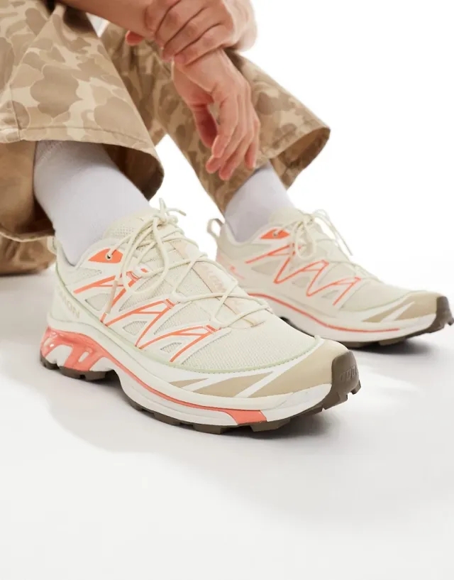 Salomon Xt-6 Expanse Trainers In Vanilla Ice-White