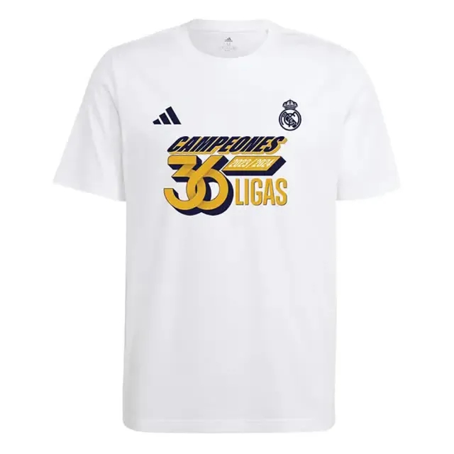 Adidas Real Madrid La Liga Winner 24 Short Sleeve T-shirt  - White