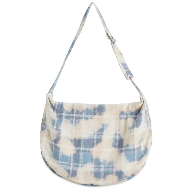 A Bathing Ape Women's Bleached BAPE Check Furoshiki Bag Sax