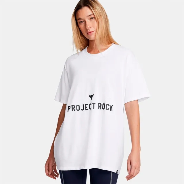 Under Armour Women's Project Rock Campus T-Shirt White / Black XS