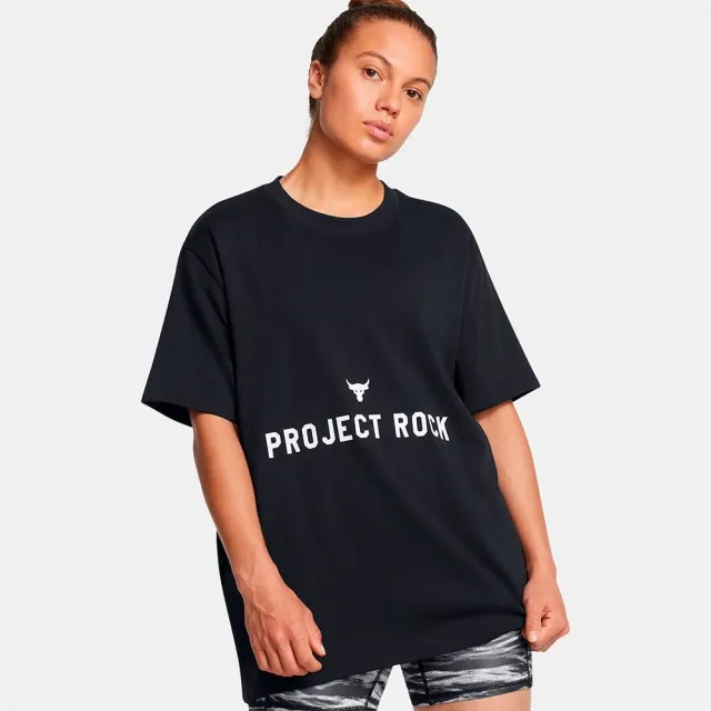 Under Armour Women's Project Rock Campus T-Shirt Black / White XS