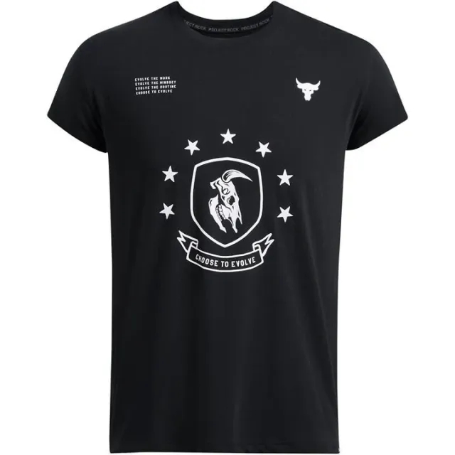Under Armour Men's Project Rock Evolve Cap Sleeve T-Shirt Black / White XXL