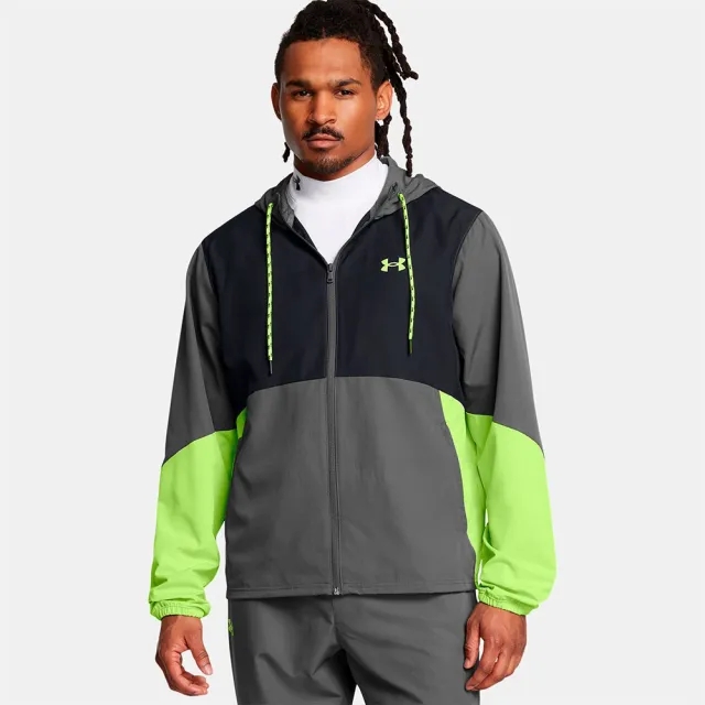 Men's  Under Armour  Icon Legacy Windbreaker Castlerock / Morph Green S