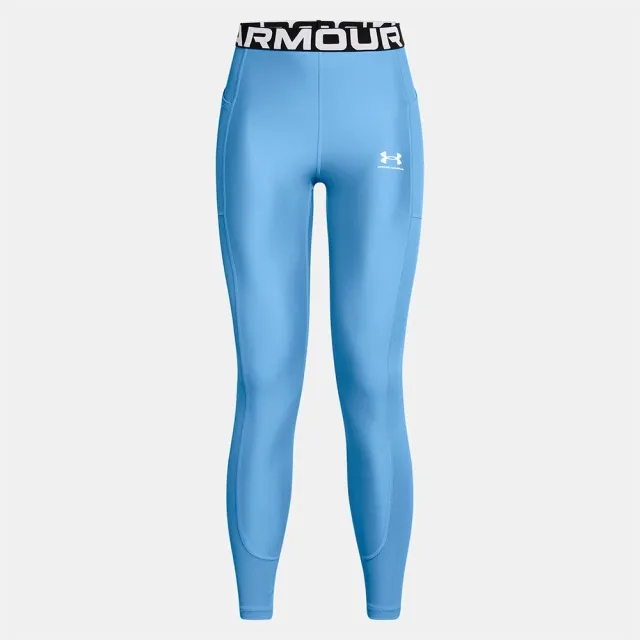 Under Armour Women's HeatGear® Rib Leggings Horizon Blue / White XXL