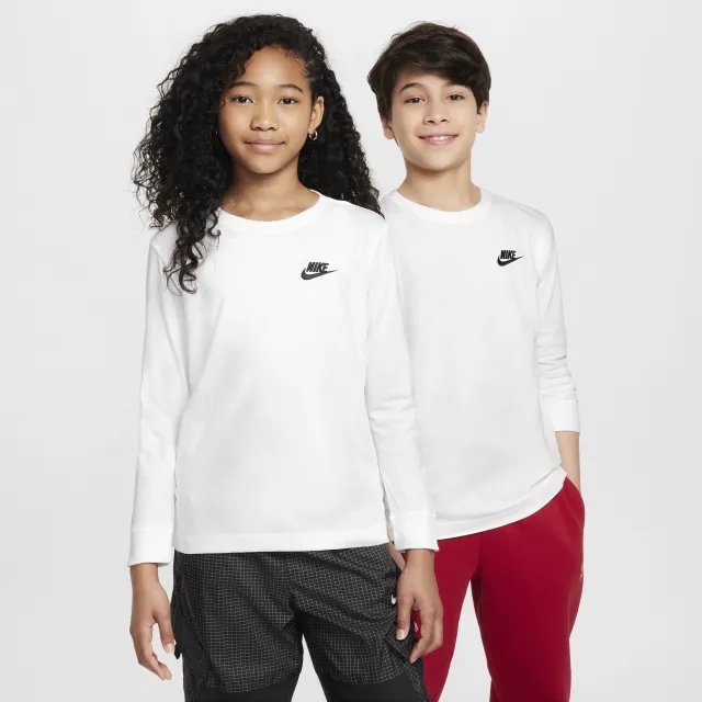 Nike Sportswear Older Kids' Long-Sleeve T-Shirt - White