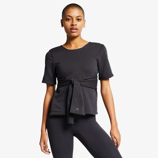 Nike Womens Studio Short Sleeve Wrap Top