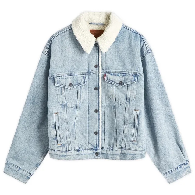 Levi's Women's Denim Sherpa Trucker Jacket Blue