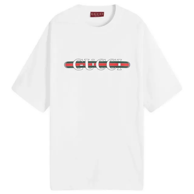 Gucci Men's Web Logo T-Shirt White