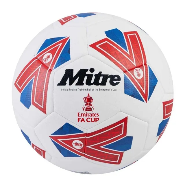 Mitre Emirates FA Cup Train Football - WHITE/BLUE/RED