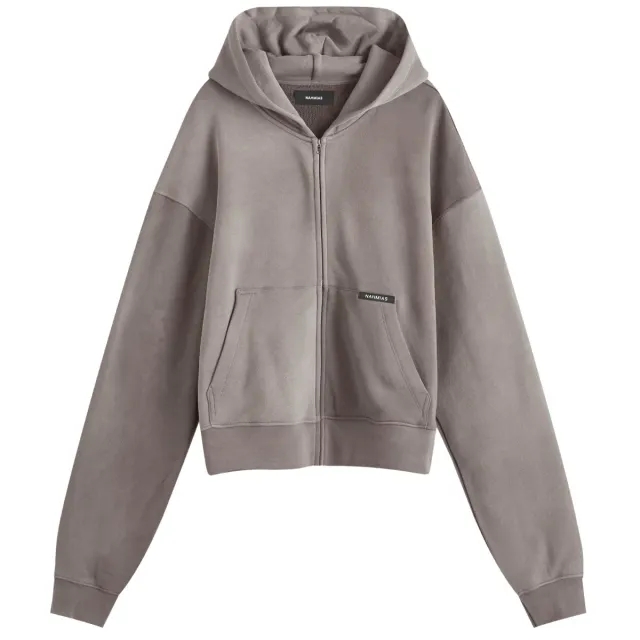Nahmias Men's Classic Zip-Up Hoodie Vintage Bark