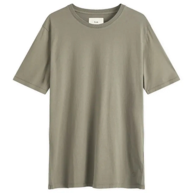 Folk Men's Contrast Sleeve T-Shirt Dark Sage
