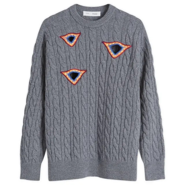 TOGA Women's Archives Cable knit pullover Grey