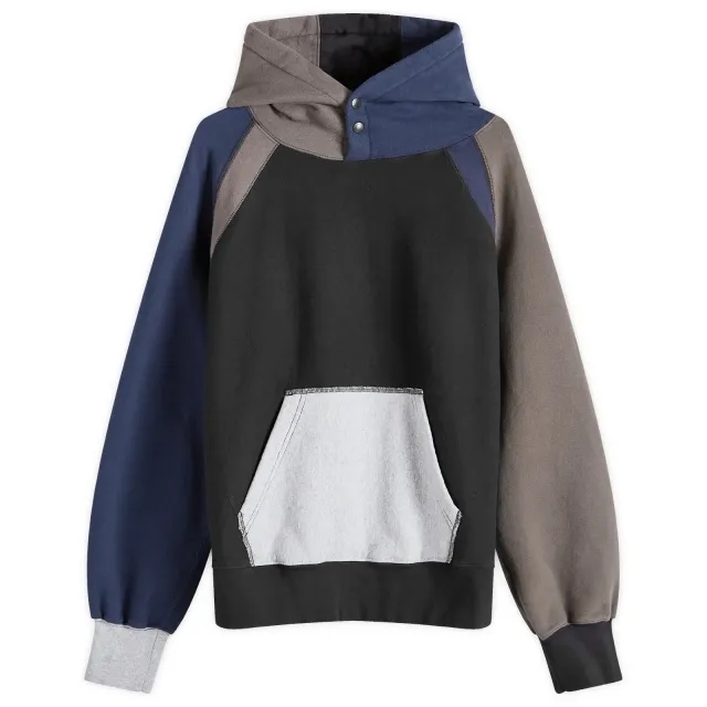 Engineered Garments Men's Raglan Combo Hoodie Black