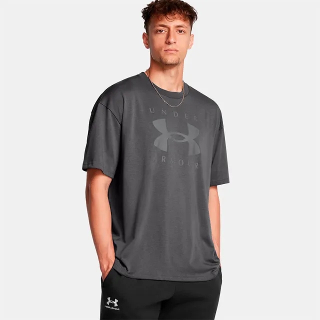 Men's  Under Armour  Heavyweight Oversized Branded Short Sleeve Castlerock / Titan Gray XXL