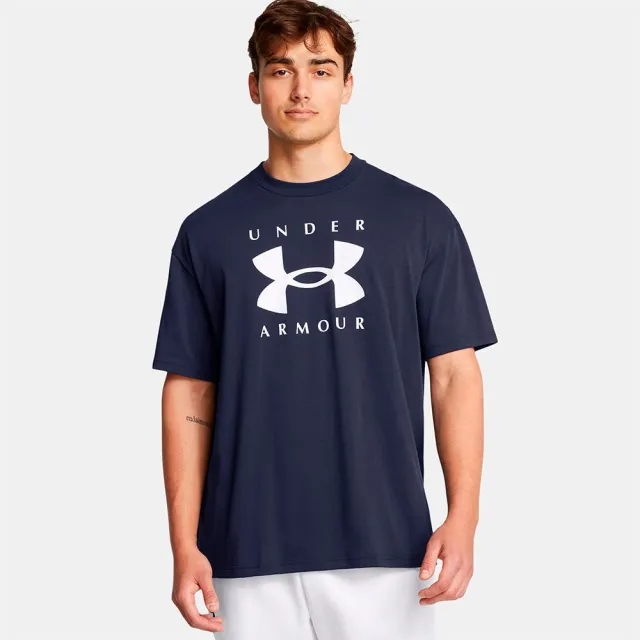 Men's  Under Armour  Heavyweight Oversized Branded Short Sleeve Midnight Navy / White XXL