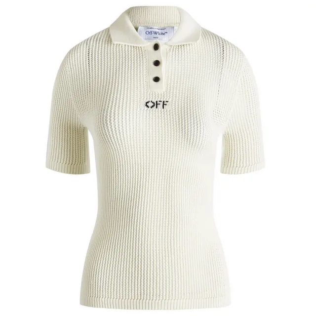 Off-White Women's Off Net Short Sleeve Polo