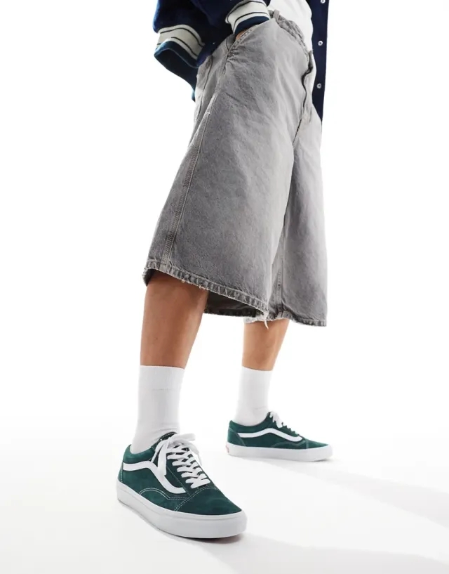 Vans Old Skool Trainers In Deep Blue And White