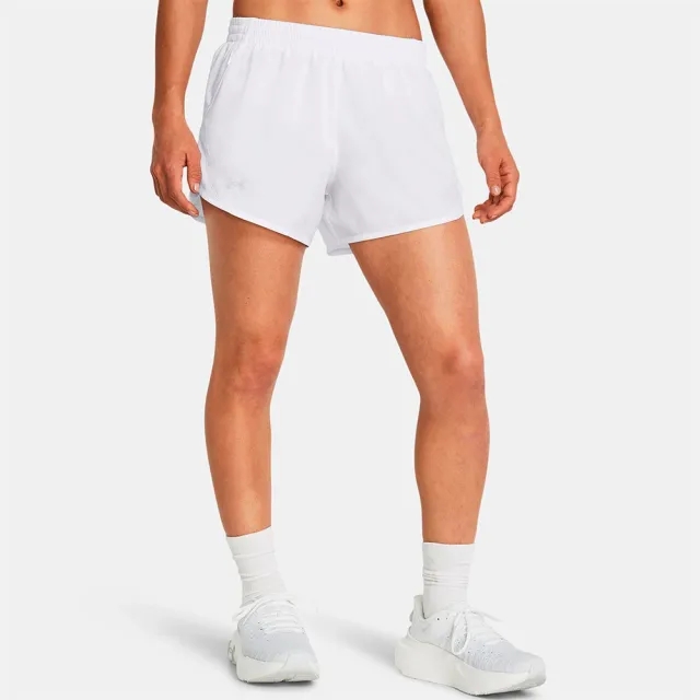 Women's  Under Armour  Fly-By 3 Shorts White / White / Reflective XS