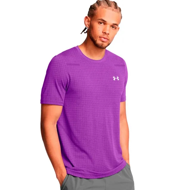 Men's  Under Armour  Seamless Grid Short Sleeve Lavish / Salt Purple XXL