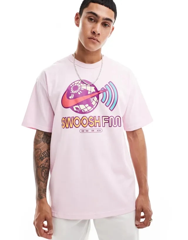 Nike Swoosh Fm Graphic T-Shirt In Pink