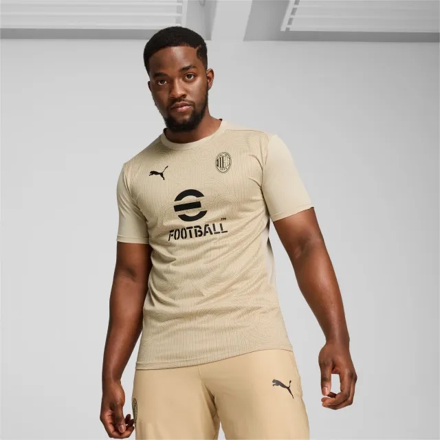 PUMA AC Milan Pre-Match Short Sleeve Jersey Men, Putty/Prairie Tan