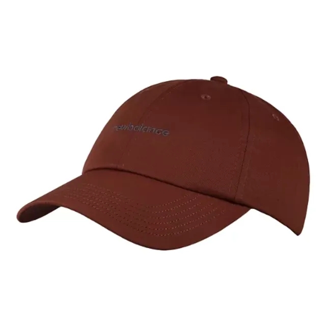 New Balance Unisex 6 Panel Linear Logo Hat in Brown Polyester
