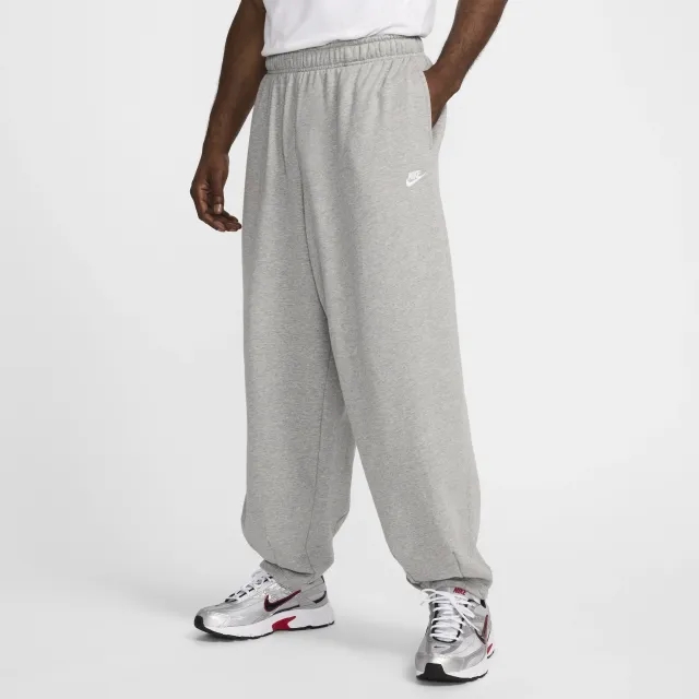 Nike Club Fleece Men's Oversized French Terry Trousers - Grey - Cotton