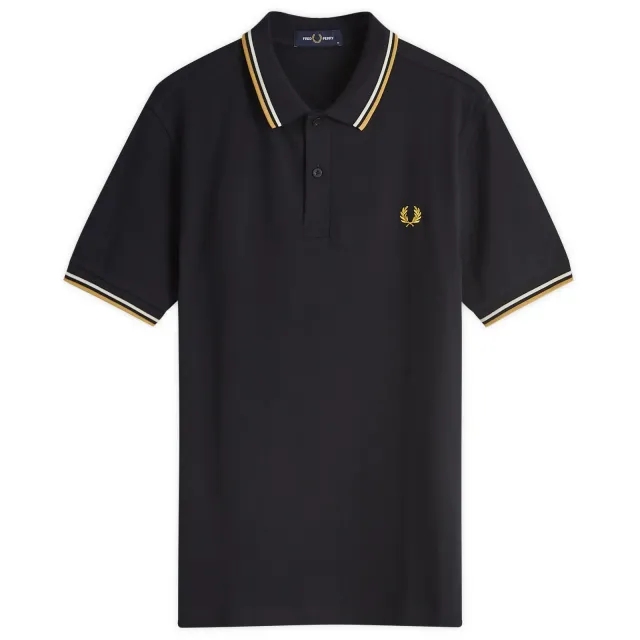 Fred Perry Men's Twin Tipped Polo Navy/Ecru/Honeycomb