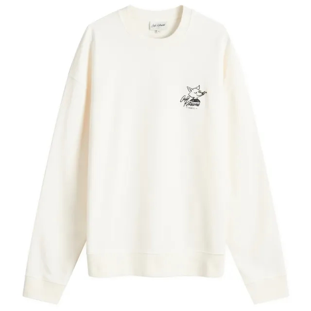 Maison Kitsuné Maison Kitsune Café Kitsuné Fox Relaxed Sweatshirt Tapioca