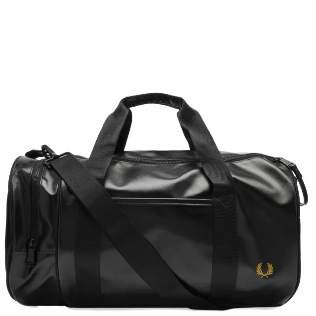 Fred Perry Tonal Classic Barrel Bag Black/ Gold Universal