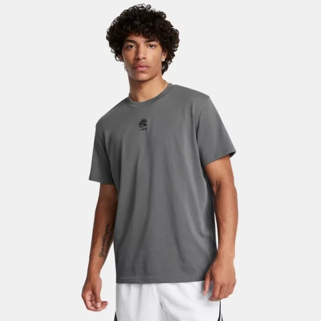 Under Armour Men's Curry Logo Heavyweight T-Shirt Castlerock / Black S